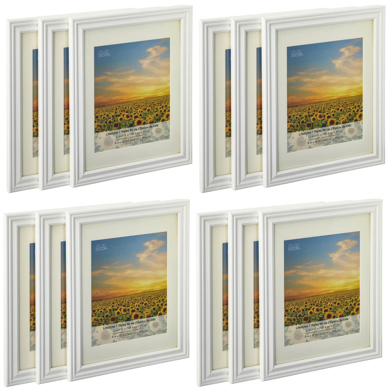 4 Packs: 3 ct. (12 total) White 8" x 10" Frame with Mat, Lifestyles by Studio Décor®
